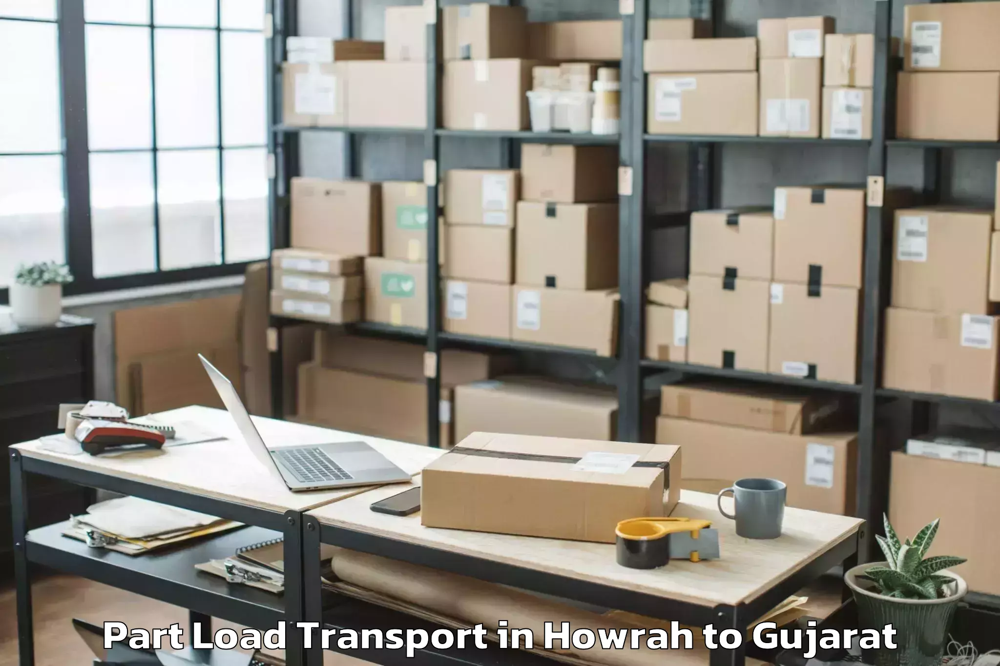 Affordable Howrah to Dohad Part Load Transport